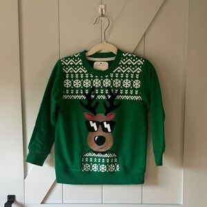 Green Reindeer Kids Sweatshirt